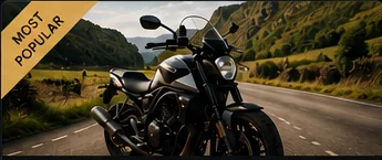 Motorcycle on a scenic country road in Kent